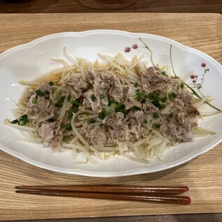 レンジ！時短もやしと豚肉の重ね蒸し